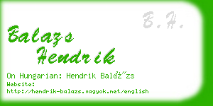 balazs hendrik business card
